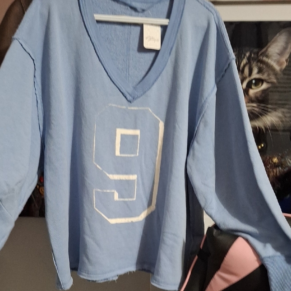 We The Free Tops - We The Free Light Blue Textured Top